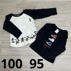 95〜100cm ミッキーマウス converse 長袖T 2枚 まとめ売り