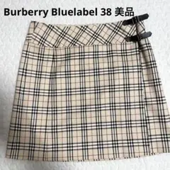 【美品】バーバリーブルーレーベル定番ノバチェックミニ巻きスカート38安室奈美恵