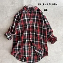 【大きいサイズ】ラルフローレン チェックシャツ ネルシャツ ボタンダウン レッド