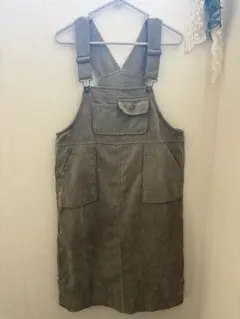 ★カーキ サロペットスカート ジャンパースカート Mサイズ