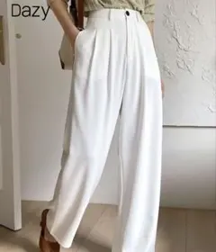 Dazy ホワイト ストレートレッグパンツ