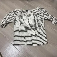 Kastane ストライプ オフショルダー Tシャツ