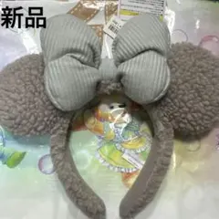 新品　ディズニー　カチューシャ　ボア　グレー