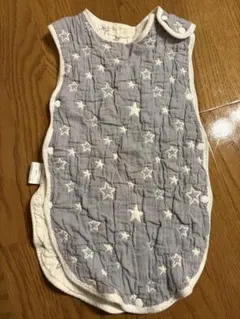 ベビー スリーパー 星柄 グレー 6重ガーゼ 綿100% 50-80cm