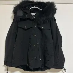 【新品・セール】ショート ミリタリージャケット モッズコート ブラック ボア