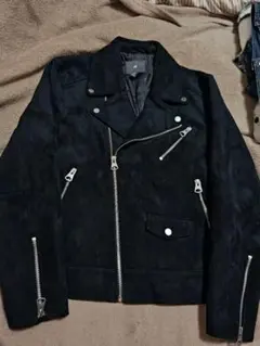 H&M 美品 日本限定 ベロア ダブルライダースジャケット vintage
