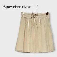 アプワイザーリッシェ ミニスカート シフォン ラメ ベージュ リボン S相当