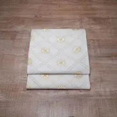 袋帯　格天菱　白　金糸　銀糸　若松　フォーマル　お仕立て込み