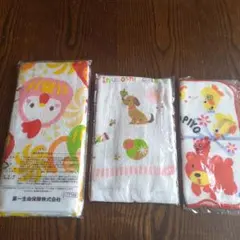 カラフル動物柄タオルハンカチ3枚セット
