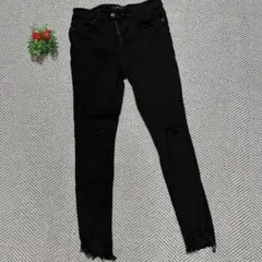 『JEANASIS』ジーナシスブラック スキニーデニム ダメージ加工