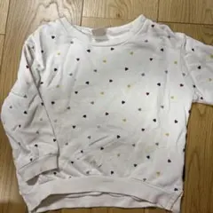 プティマイン　ハート柄 ホワイト トレーナー