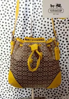 【COACH】コーチ 巾着型 ショルダーバッグ シグネチャー 未使用品