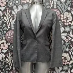 【中古】ORIHICA 黒系　グレー スカートスーツ