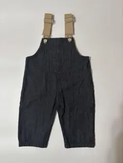 デニム　サロペット　シンプル80サイズ　調整可能