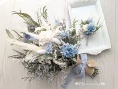 ✿春色✴優しいブルーホワイトのブーケ✿前撮り✴フォト✴ブライダルブーケ