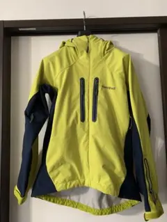 montbell フード付きジャケット 蛍光イエロー/ネイビー