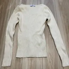 アーバンリサーチサニーレーベル シルク混 Vネックリブニット