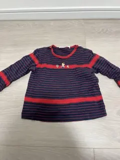 familiar ストライプ長袖Tシャツ 90