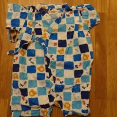 【お祭り、縁日に】HOT BISCUITS 甚平ロンパース　男の子　60-70