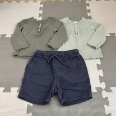 ネクストベビー、H&M服セット 長袖シャツ2枚とショートパンツ