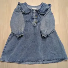 NEXT デニム　ブルー ワンピース　80センチ　長袖　春　秋　かわいい　襟