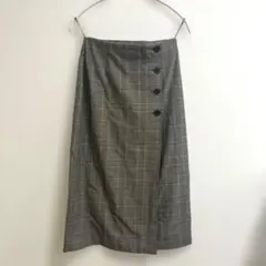★売り切りセール中！UNIQLO サイドボタンチェックラップスカート Sサイズ