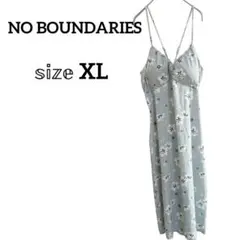 NO BOUNDARIES カップ付き 水色花柄キャミワンピース 【XL】