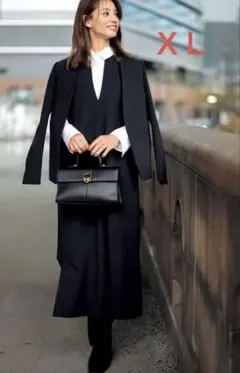 キーネック ロングワンピース