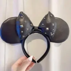 ディズニー　最終金額！超美品！　レザー　スタッツ　カチューシャ　ミニー