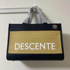 DESCENTE トートバッグ ブラック ベージュのサムネイル