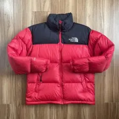 Mノースフェイス700フィルレッドブラック赤黒ヌプシダウンジャケット