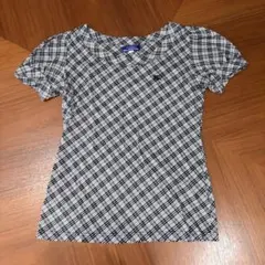 バーバリーブルーレーベル チェック パフスリーブ カットソー 日本製 三陽商会