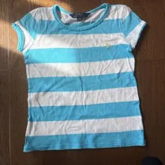 POLO RALPH LAUREN Tシャツ 120/6 水色と白のストライプ