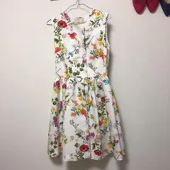 春直前限定特価小鳥花柄ワンピース