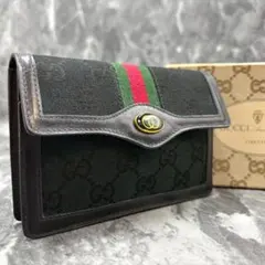✨極美品✨GUCCI シェリーライン GG ブラック クラッチバッグ キャンバス