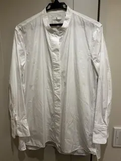 ユニクロ+J プラスジェイ スーピマコットンスタンドカラーシャツ ホワイト　L