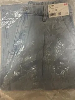 WOMENドレープデニムタックパンツLサイズ ブルー