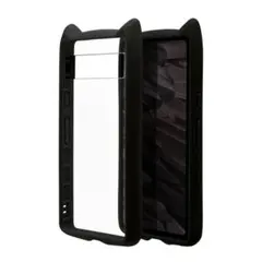 Pixel 7a ケース カバー 猫 TPU ストラップホール クリア ブラックのサムネイル