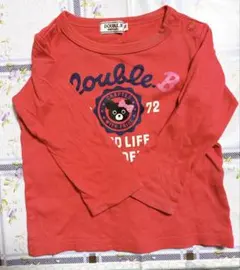 DOUBLE.B 赤 長袖カットソー FREE(70-80) ミキハウス　長袖