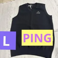 ピン　PING ニットベスト　ゴルフベスト　黒　L 定価1.2万！