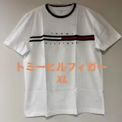 【新品】トミーヒルフィガー　白　人気のTシャツ　 XL 男女兼用　ロゴ