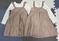 petit main ワンピースセット 110cm 双子セット