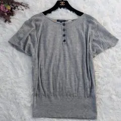 【美品】BURBERRY LONDON サマーニット 麻混 リネン グレー