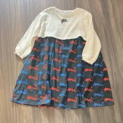 マーキーズ　陰陽柄　Aライン　スウェットドッキングワンピース　120