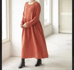pairmanon ペアマノン ダブルガーゼ　ワンピース 長袖 テラコッタのサムネイル