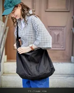 MONO-MART LADY’S ビッグキャンバスショルダーバッグ ブラック