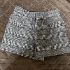 グレー系チェック柄ショートパンツ M