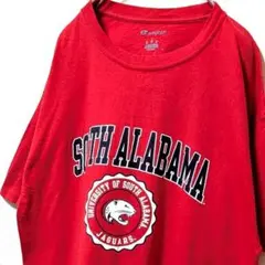 チャンピオン サウスアラバマ大学ジャガーズ ロゴ Tシャツ レッド赤 L古着