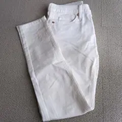 61cm 無印良品　ホワイト　オーガニックコットンストレッチデニム　スキニー