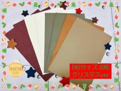B6-X④　期間限定！革はぎれクリスマスカラー☆B6サイズ8枚セット